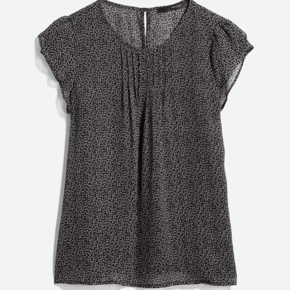 Fun2fun Callum black and white short sleeve blouse
